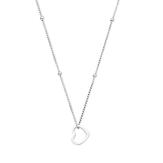 vDam Ketting Hartje 41 + 4 Cm Zilver Gerhodineerd 1340541