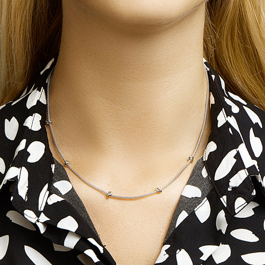 vDam Ketting Knopen 4,5 Mm 41cm + 4 Cm Zilver Gerhodineerd 1332246 41cm