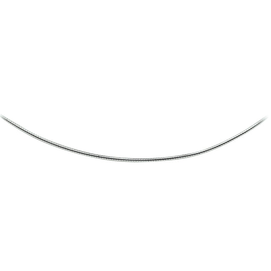 vDam Ketting Omega Rond 1,6 Mm 42cm + 3 Cm Zilver Gerhodineerd 1329069 42cm