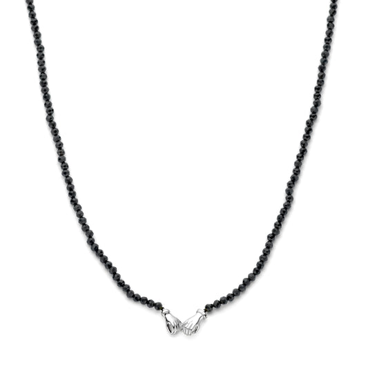 vDam Ketting Onyx 40 + 5 Cm Zilver Gerhodineerd 1341175