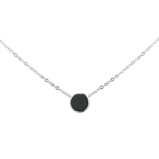 vDam Ketting Onyx 42 + 3 Cm Zilver Gerhodineerd 1326616