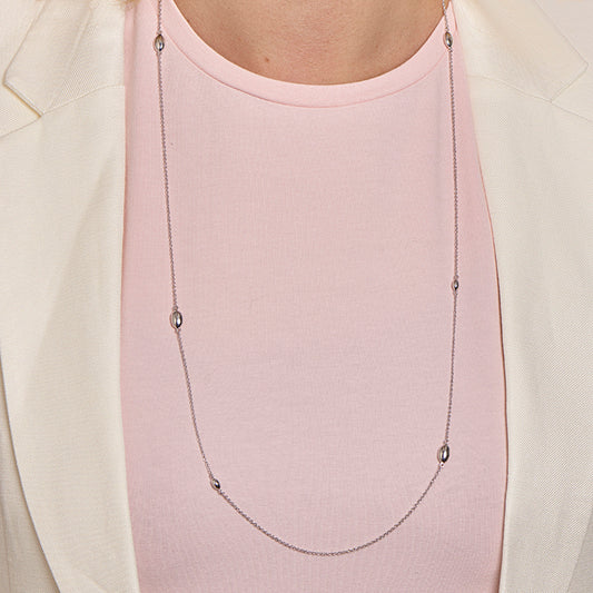 vDam Ketting Ovaaltjes 80cm Cm Zilver Gerhodineerd 1328211 80cm