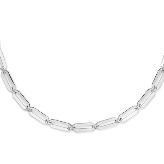 vDam Ketting Paperclip Plat 5,0 Mm 41 + 4 Cm Zilver Gerhodineerd 1336243