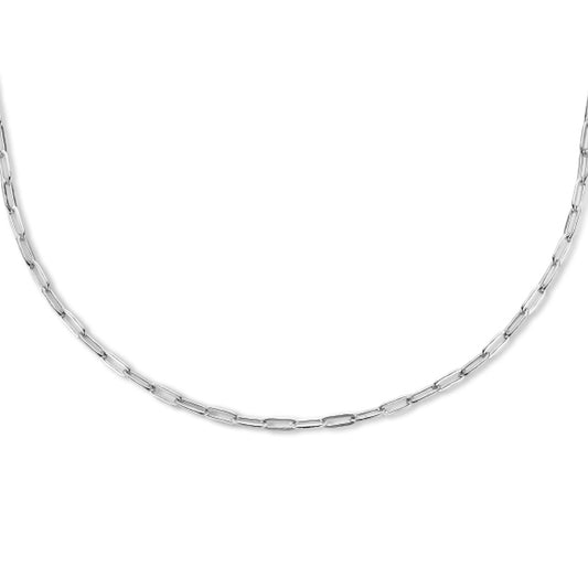 vDam Ketting Paperclip Platte Buis 2,2 Mm Zilver Gerhodineerd 1335810