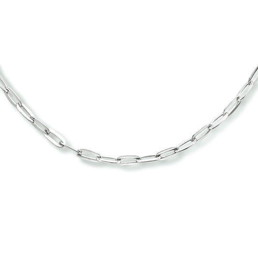 vDam Ketting Paperclip Platte Buis 2,5 Mm 40 + 4 Cm Zilver Gerhodineerd 1333929