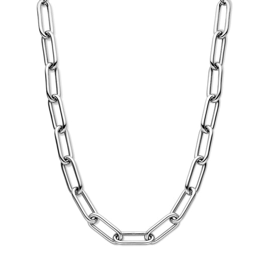 vDam Ketting Paperclip Ronde Buis 11,5 Mm 43 + 3,5 Cm Zilver Gerhodineerd 1338131