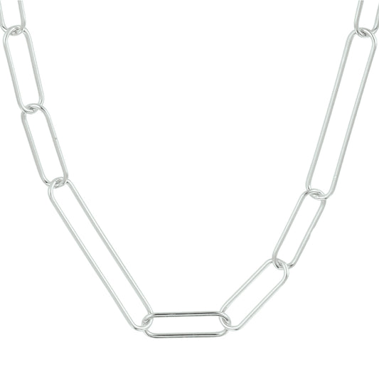 vDam Ketting Paperclip Ronde Buis 5,5 Mm Zilver Gerhodineerd 1332369