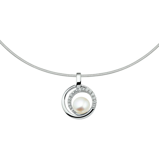 vDam Ketting Parel En Zirkonia 42 + 3 Cm Zilver Gerhodineerd 1326654