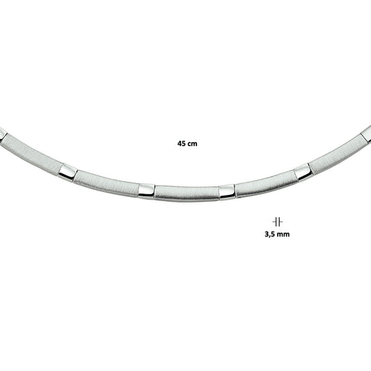 vDam Ketting Poli/mat 3,5 Mm 45cm Cm Zilver Gerhodineerd 1327775 45cm