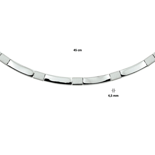 vDam Ketting Poli/mat 4,5 Mm 45cm Cm Zilver Gerhodineerd 1327777 45cm