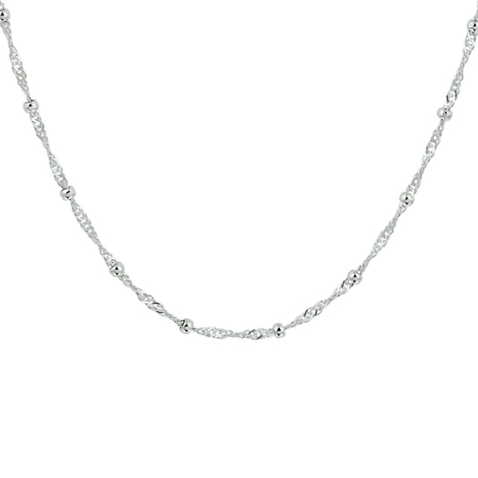 vDam Ketting Singapore En Bolletjes 2,5 Mm Zilver Gerhodineerd 1332729