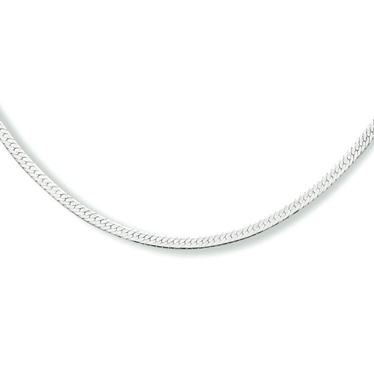 vDam Ketting Slang Plat 2,0 Mm Zilver Gerhodineerd 1333994