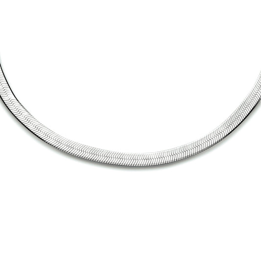 vDam Ketting Slang Plat 3,3 Mm 40 + 5 Cm Zilver Gerhodineerd 1333852