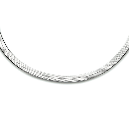 vDam Ketting Slang Plat 3,5 Mm 40 + 5 Cm Zilver Gerhodineerd 1333851