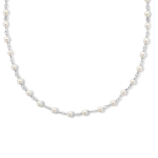 vDam Ketting Synth Parel 3,0 Mm 40 + 4 Cm Zilver Gerhodineerd 1335573