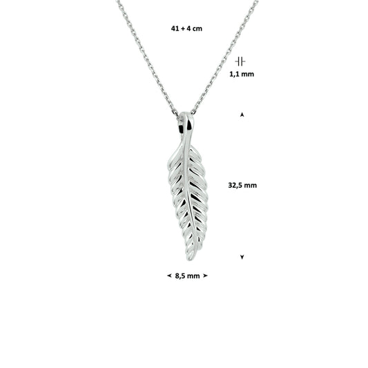 vDam Ketting Veer 41cm + 4 Cm Zilver Gerhodineerd 1328345 41cm