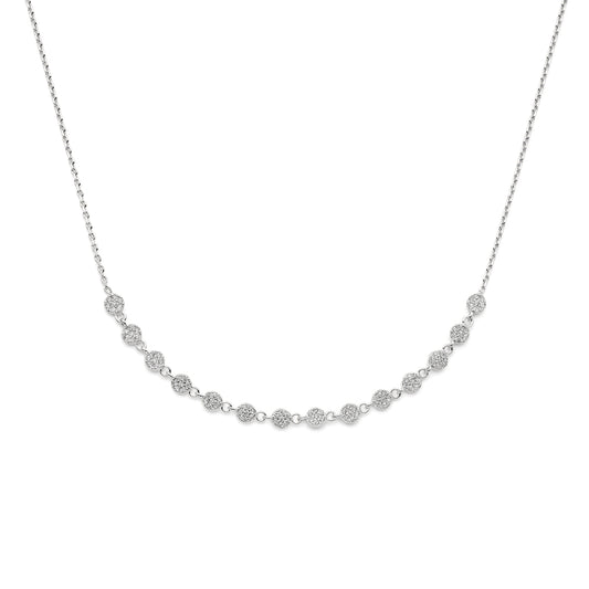 vDam Ketting Zirkonia 40 + 5 Cm Zilver Gerhodineerd 1339141