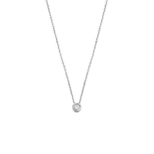 vDam Ketting Zirkonia 41 - 43 - 45 Cm Zilver Gerhodineerd 1341580