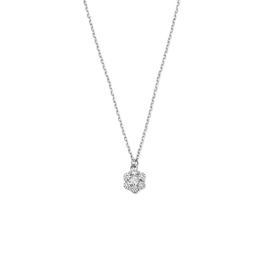 vDam Ketting Zirkonia 41 - 43 - 45 Cm Zilver Gerhodineerd 1341583