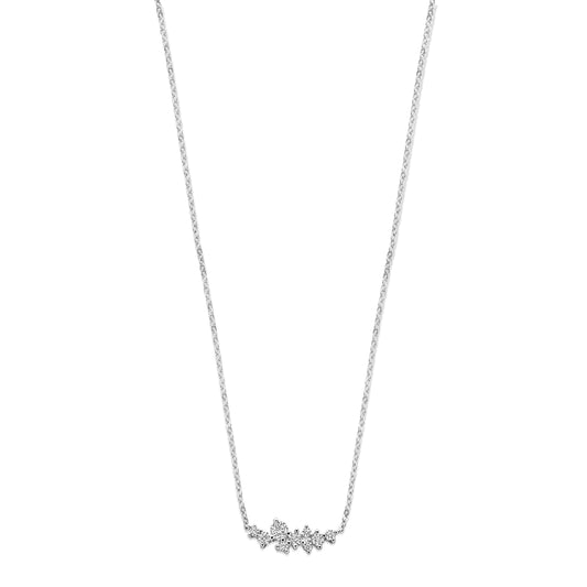 vDam Ketting Zirkonia 42 + 3 Cm Zilver Gerhodineerd 1339795