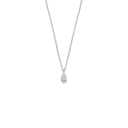vDam Ketting Zirkonia 42 + 3 Cm Zilver Gerhodineerd 1341378