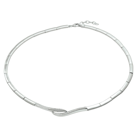 vDam Ketting Zirkonia 43cm + 3 Cm Zilver Gerhodineerd 1328185 43cm