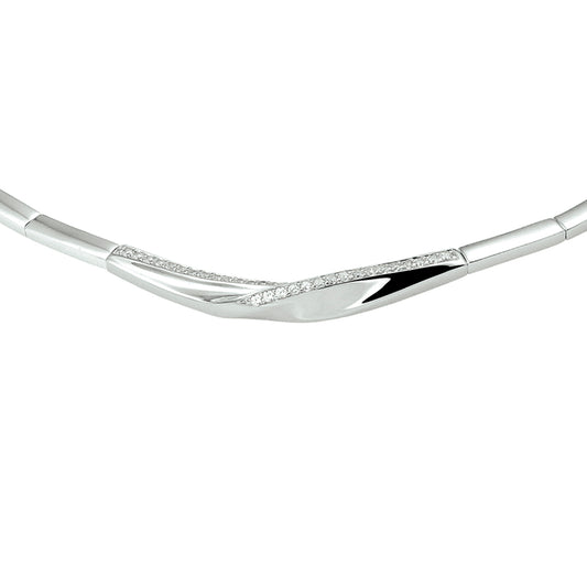 vDam Ketting Zirkonia 43 + 3 Cm Zilver Gerhodineerd 1328260