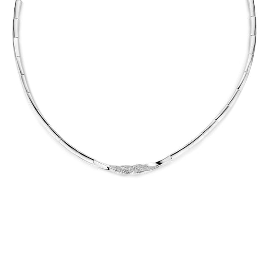 vDam Ketting Zirkonia 7 Mm 42 + 3 Cm Zilver Gerhodineerd 1340894