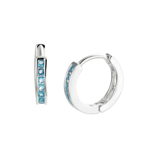 vDam Klapoorringen Blauw Zirkonia Zilver Gerhodineerd 1333001