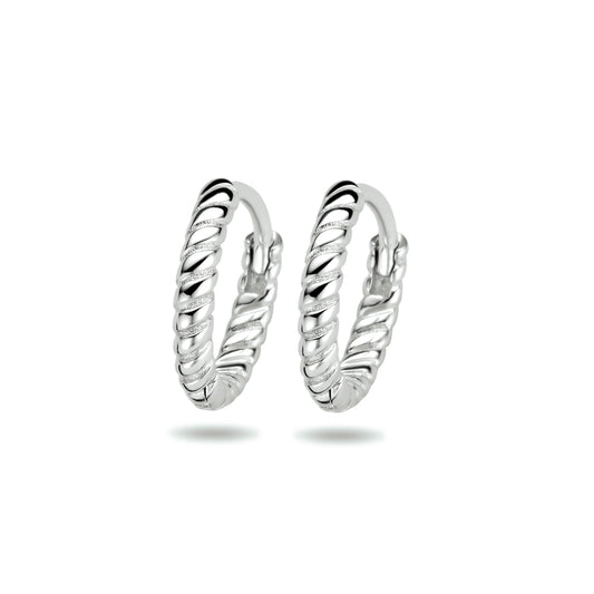 vDam Klapoorringen Gedraaid 11 Mm Zilver Gerhodineerd 1333888