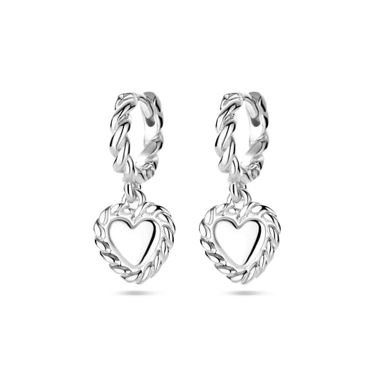 vDam Klapoorringen Hart Zilver Gerhodineerd 1338568