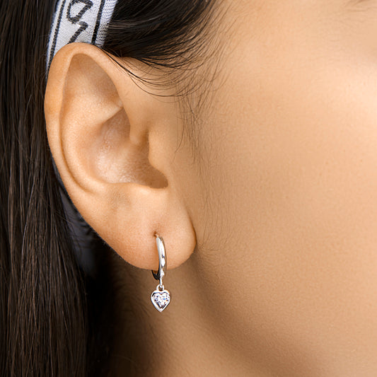 vDam Klapoorringen Hart Zirkonia Zilver Gerhodineerd 1328278