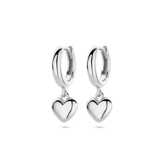 vDam Klapoorringen Hartje 18 Mm Zilver Gerhodineerd 1339307