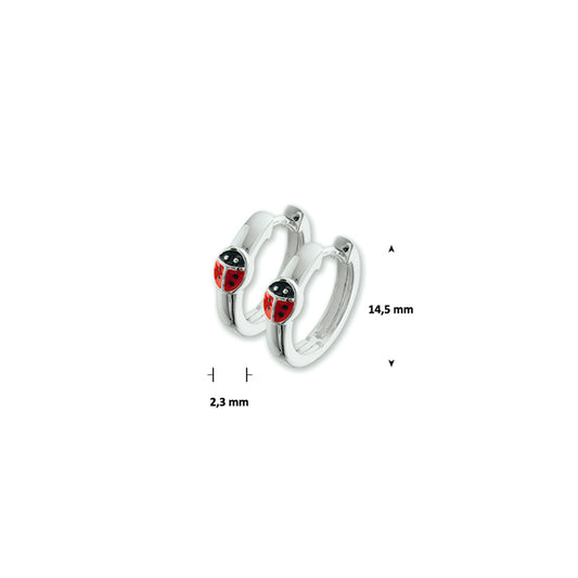 vDam Klapoorringen Lieveheersbeestje Zilver Gerhodineerd 1326815