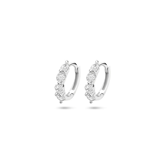 vDam Klapoorringen Zirkonia 12,5 Mm Zilver Gerhodineerd 1340813