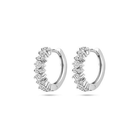 vDam Klapoorringen Zirkonia 14 Mm Zilver Gerhodineerd 1339822