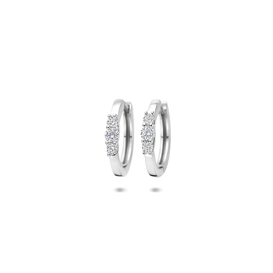 vDam Klapoorringen Zirkonia 16 Mm Zilver Gerhodineerd 1341232