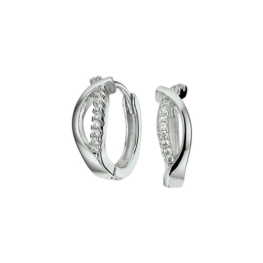 vDam Klapoorringen Zirkonia Zilver Gerhodineerd 1332709
