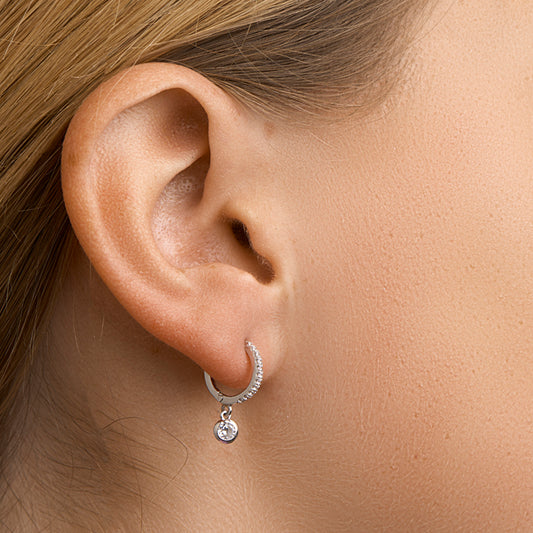 vDam Klapoorringen Zirkonia Zilver Gerhodineerd 1328364