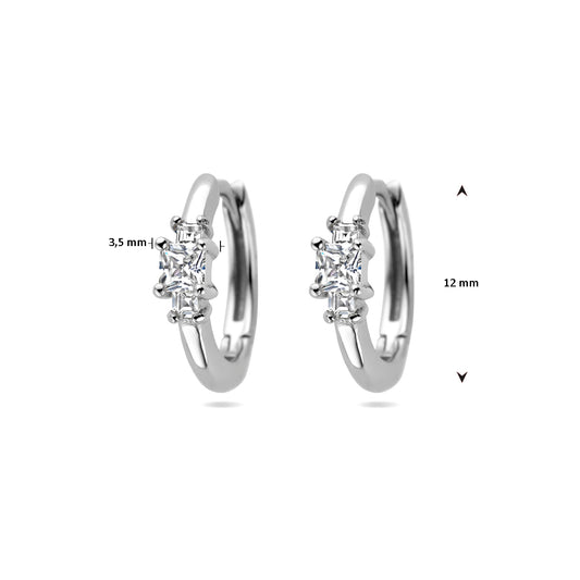 vDam Klapoorringen Zirkonia Zilver Gerhodineerd 1337787