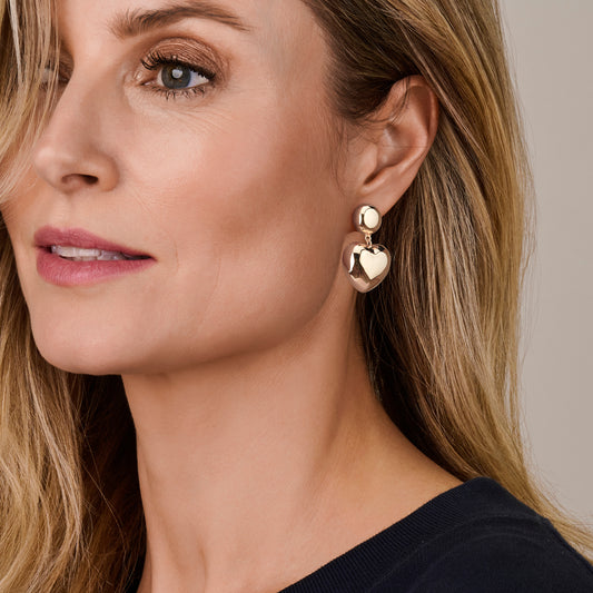 vDam Oorhangers Hartjes 32 Mm Zilver Gerhodineerd 1340736