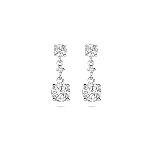 vDam Oorhangers Zirkonia 18 Mm Zilver Gerhodineerd 1341713
