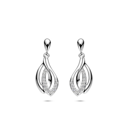 vDam Oorhangers Zirkonia 22 Mm Zilver Gerhodineerd 1341325