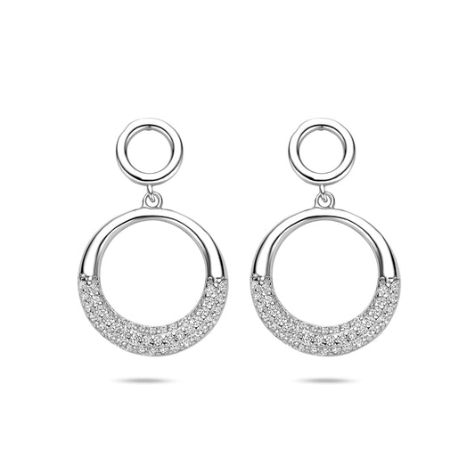 vDam Oorhangers Zirkonia 25 Mm Zilver Gerhodineerd 1341569