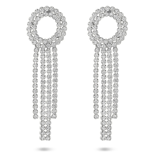 vDam Oorhangers Zirkonia 62 Mm Zilver Gerhodineerd 1341091