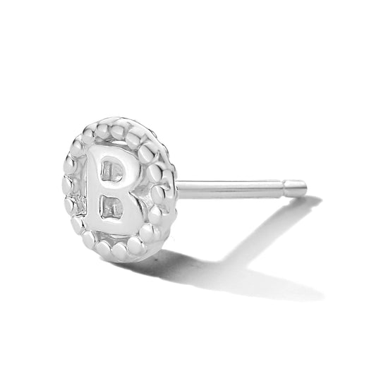 vDam Oorknop Letter Zilver Gerhodineerd 1334602