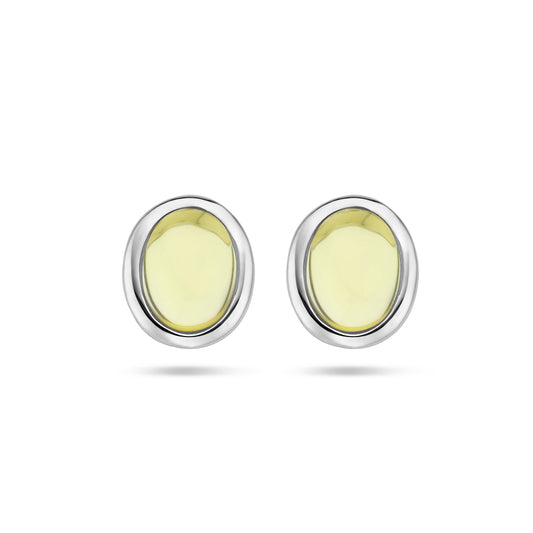 vDam Oorknoppen Citroenkwarts Zilver Gerhodineerd 1336654