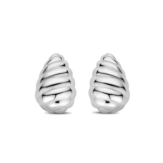 vDam Oorknoppen Druppel Gedraaid 20 Mm Zilver Gerhodineerd 1339720