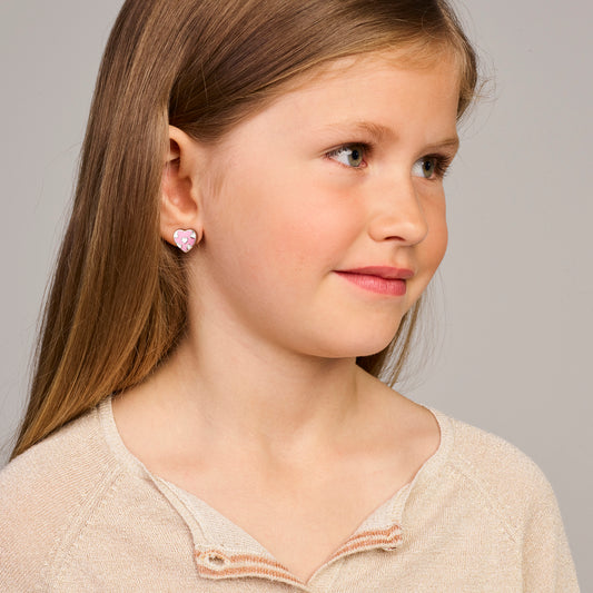 vDam Oorknoppen Hartje 8,5 Mm Zilver Gerhodineerd 1341813