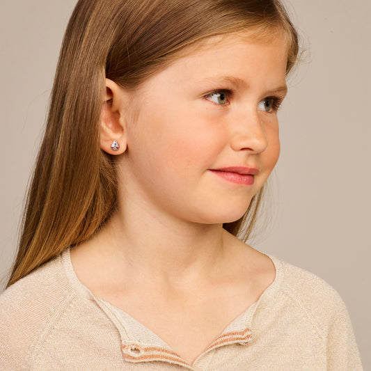 vDam Oorknoppen Lieveheersbeestje Zirkonia Zilver Gerhodineerd 1336976